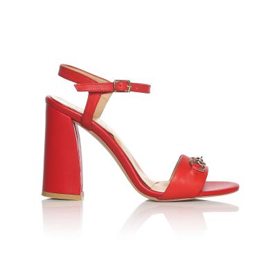Kırmızı Deri Ön Tek Bantlı Çift Tokalı Ayakkabı(a-695)