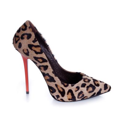 Leopar Desenli Tay Derisi Stiletto Ayakkabı